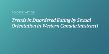 Teal and blue gradient background with white text that says “Trends in Disordered Eating by Sexual Orientation in Western Canada [abstract]”