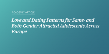 Teal and blue gradient background with white text that says "Love and Dating Patterns for Same‐ and Both‐Gender Attracted Adolescents Across Europe”